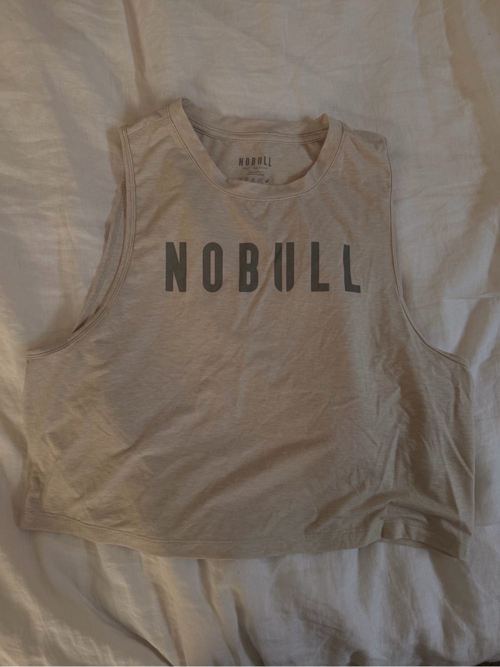 NOBULL Women's Light Beige Logo Muscle Tee